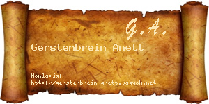 Gerstenbrein Anett névjegykártya