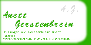 anett gerstenbrein business card
